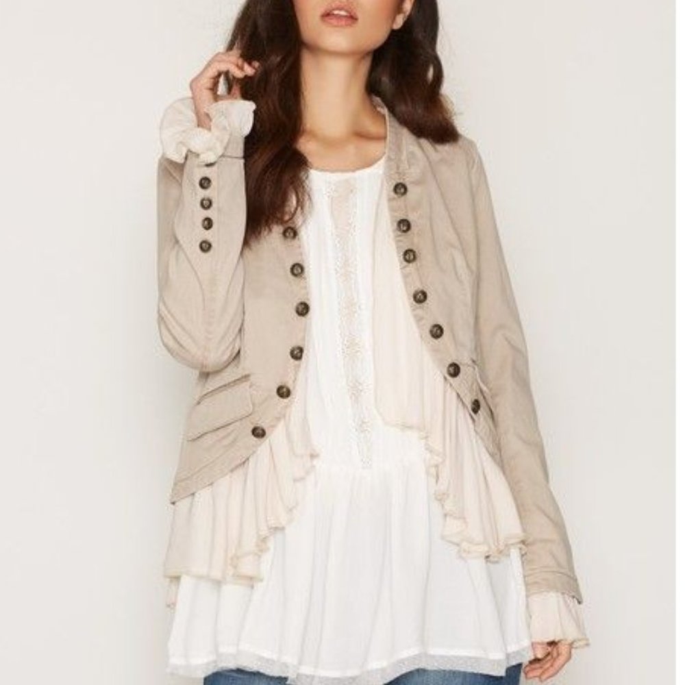 Romantic Ruffles Military Jacket - Free People
